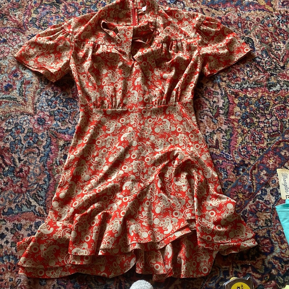 Sandro lane paisley dress 38 - Picture 6 of 10